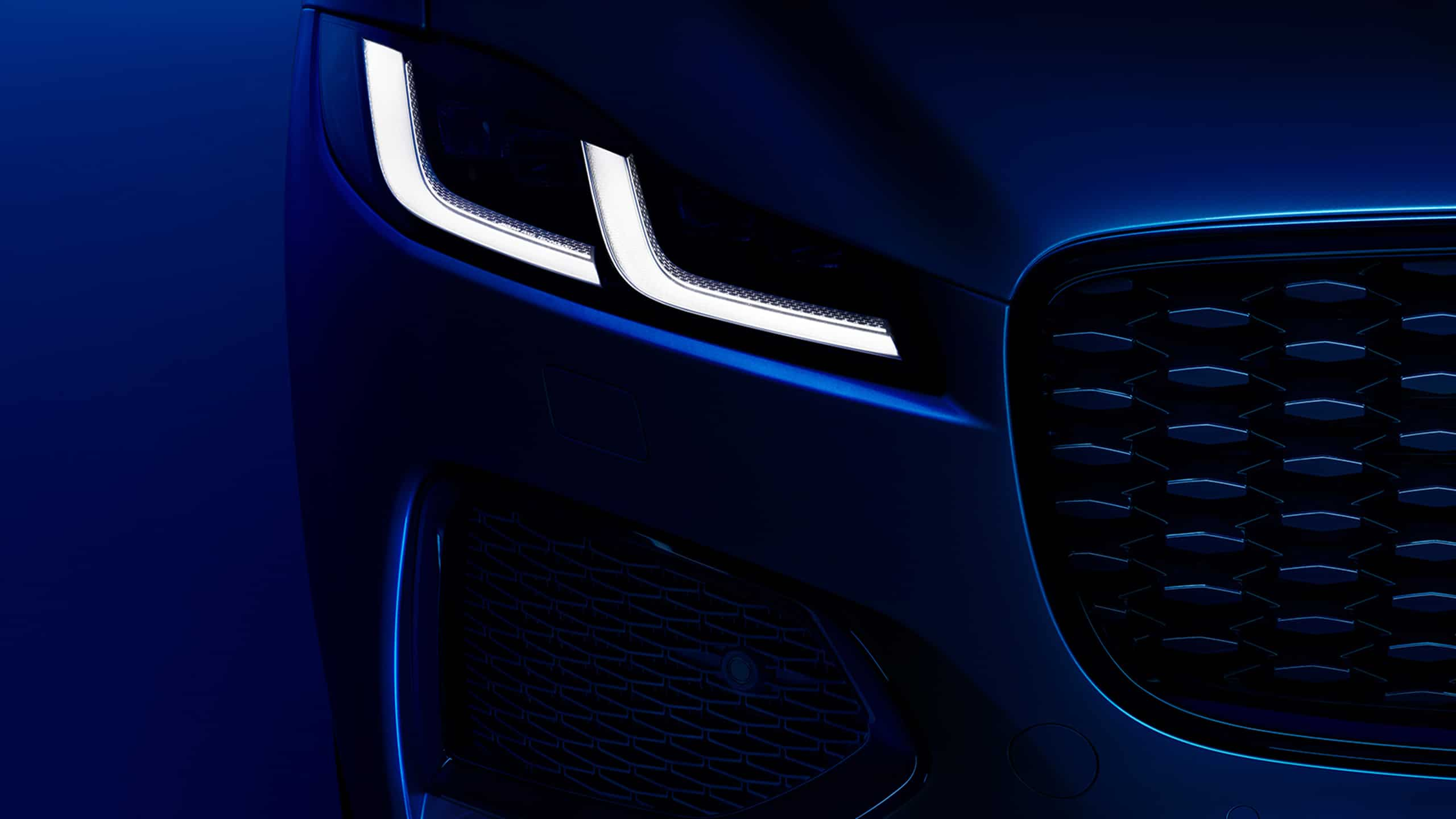 Headlight view of Jaguar F-PACE